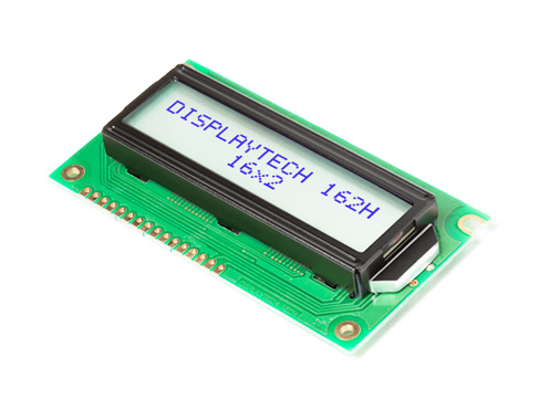 Displaytech 162H DC BW-3LP 162H Alphanumeric LCD Display, White on, 2 Rows by 16 Characters, Transflective