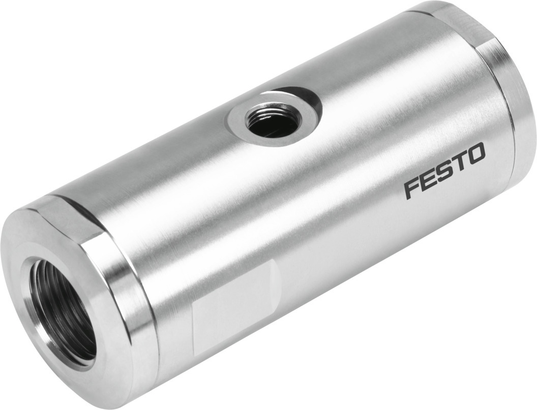 Festo VZQA Series Tube Pinch Valve, G 1/2 Female Inlet Port, 25mm Tube Inlet Port x G 1/2 Female Outlet Port x 25mm