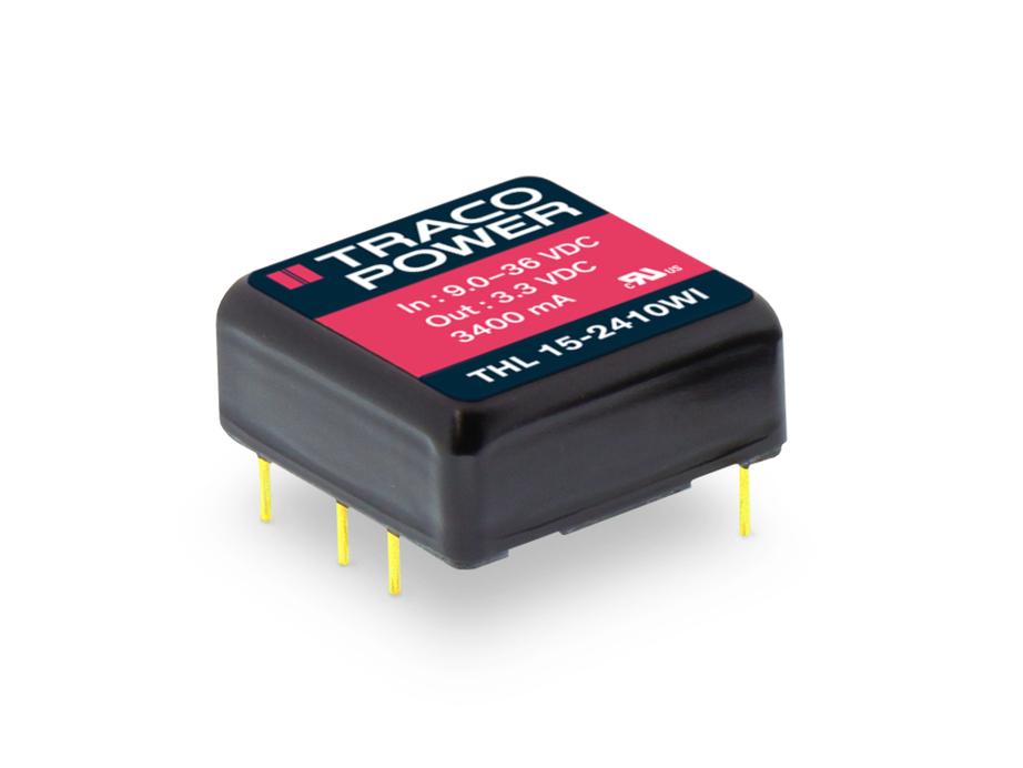 TRACOPOWER THL 15WI DC-DC Converter, 3.3V dc/ 3.4A Output, 9 → 36 V dc Input, 15W, Through Hole, +70°C Max Temp
