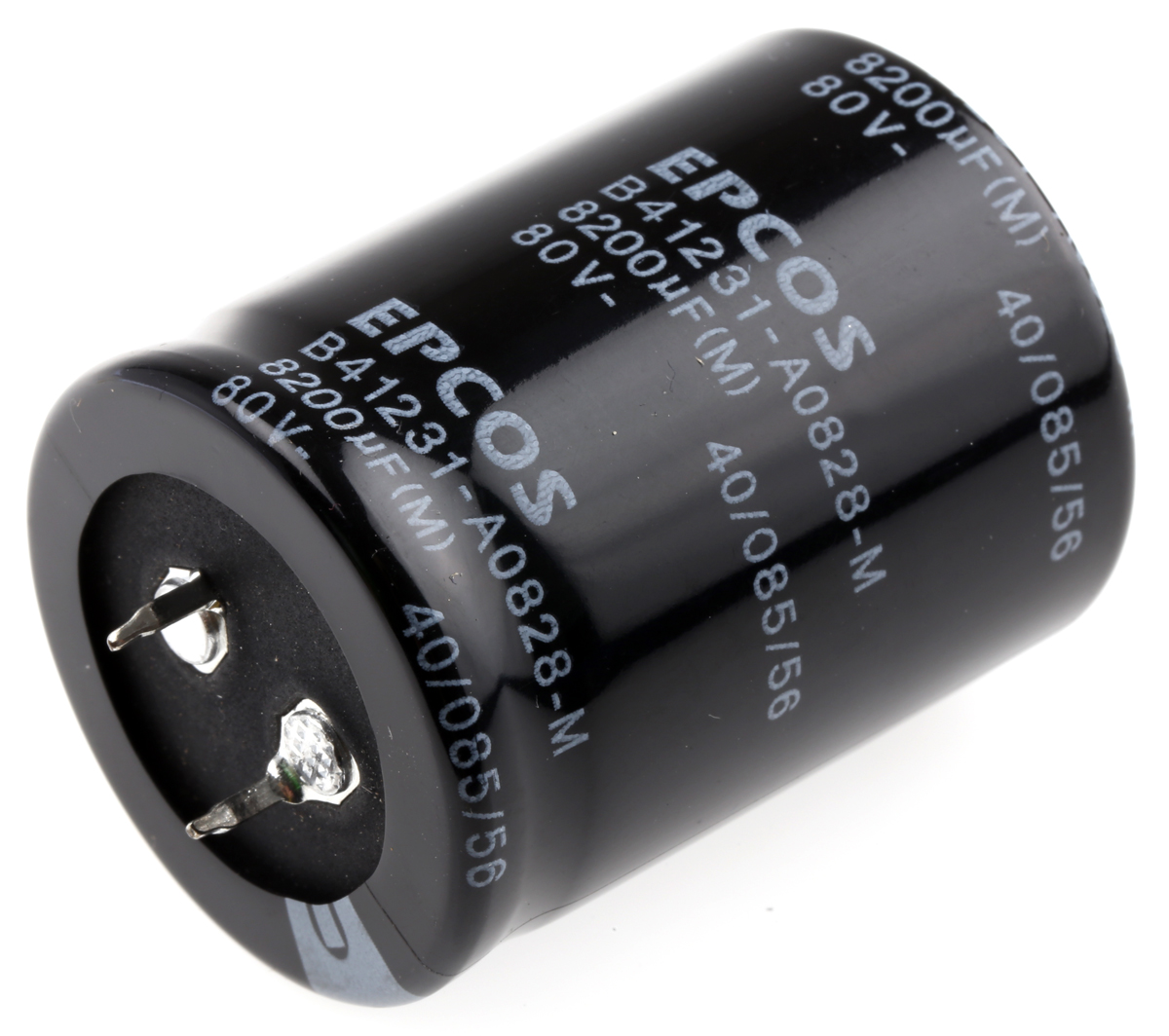 EPCOS 8200μF Aluminium Electrolytic Capacitor 80V dc, Snap-In - B41231A0828M060