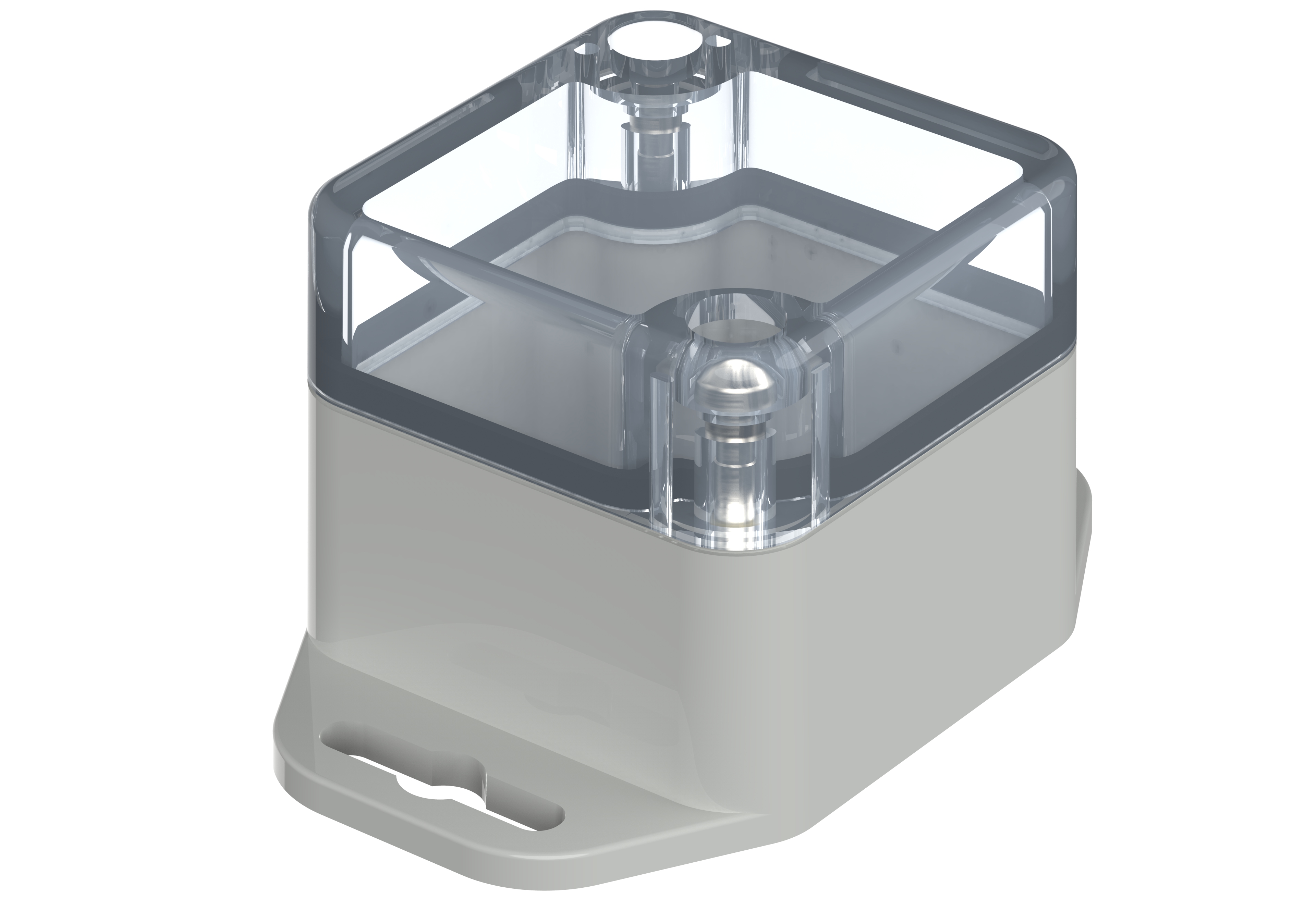 Bopla Euromas X Series Light Grey Polycarbonate Enclosure, IP66, IP68, IK07, Flanged, Clear Lid, 44.8 x 44.8 x 40.1mm