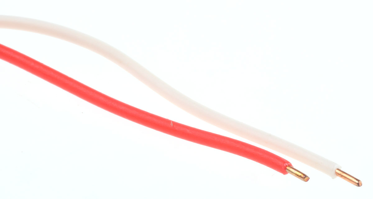 Decelect 2 Core Telephone Cable, 1/0.5 mm, Red/White Sheath, 100m