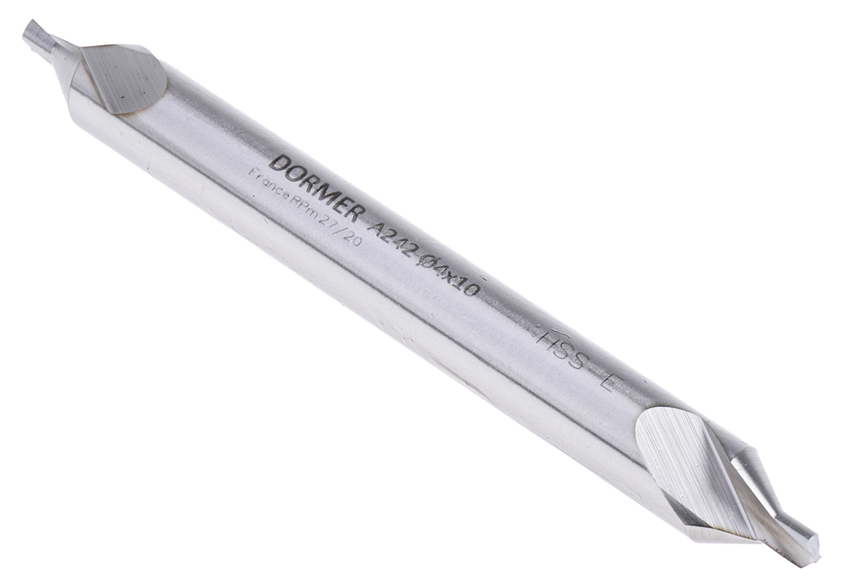 Dormer A2424 Series HSS-E Centre Drill Bit, 10mm Diameter, 100 mm Overall