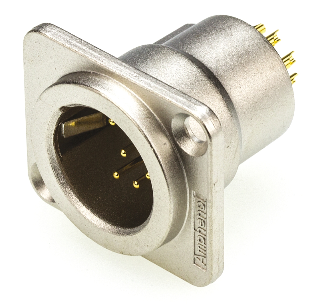Amphenol Industrial Panel Mount XLR Connector, Male, 7 Way, Gold Plating
