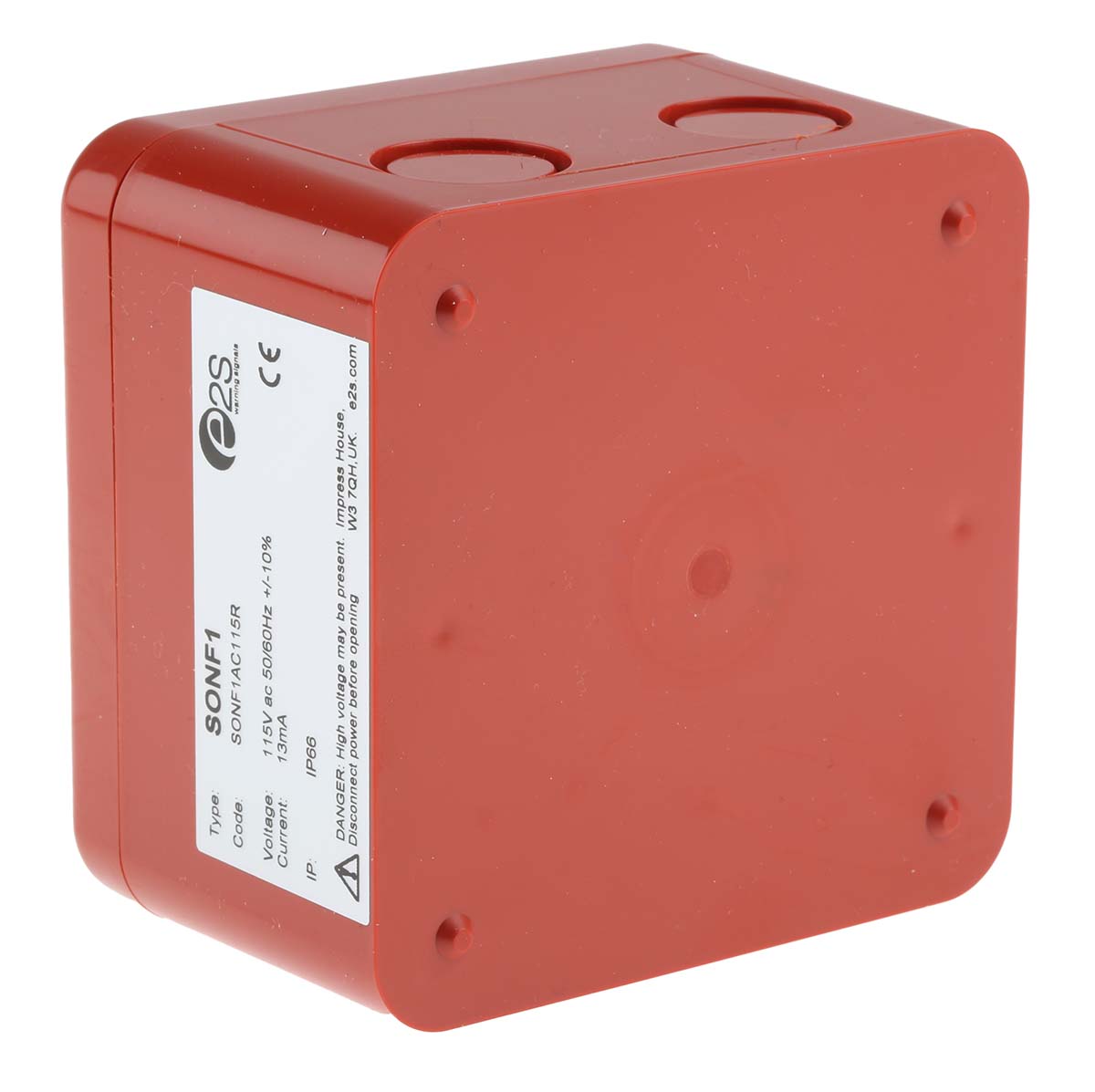 e2s Sonora Series Surface Mount Electronic Sounder, 115 V ac, 100dB at 1 m, IP66, AC, 10-Tone