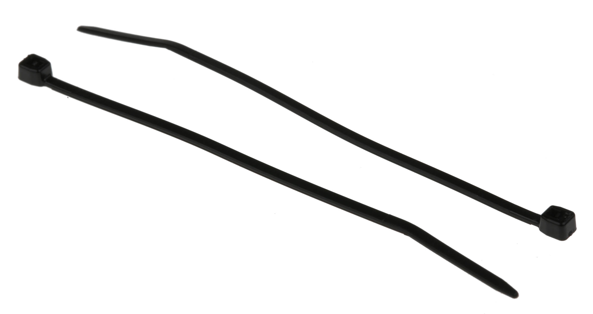 RS PRO Cable Tie, Sub Miniature, 71mm x 1.6 mm, Black Nylon, Pk-100