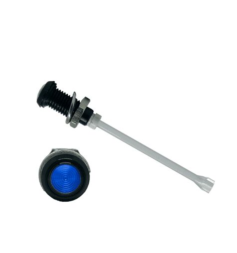 RHD-1640-F9PZB67PR Bivar, Panel Mount Vertical LED Light Pipe, Blue Round Lens