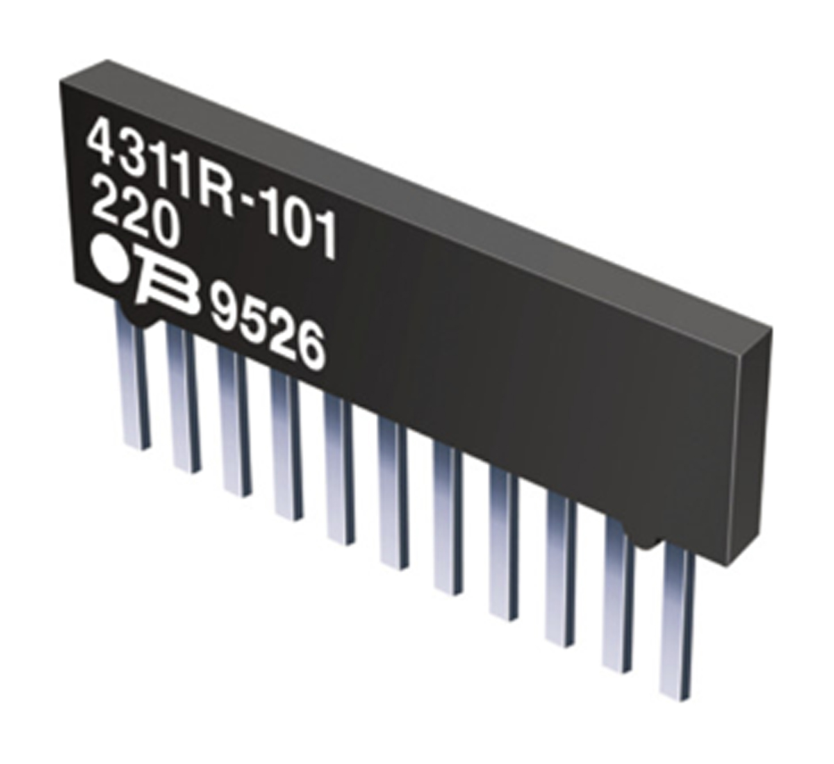 Bourns, 4300R 1kΩ ±2% Isolated Resistor Array, 4 Resistors, 1W total, SIP, Pin