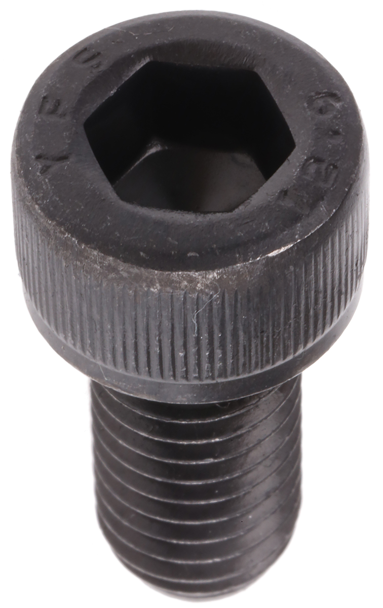 RS PRO Black, Self-Colour Steel Hex Socket Cap Screw, DIN 912, M10 x 20mm