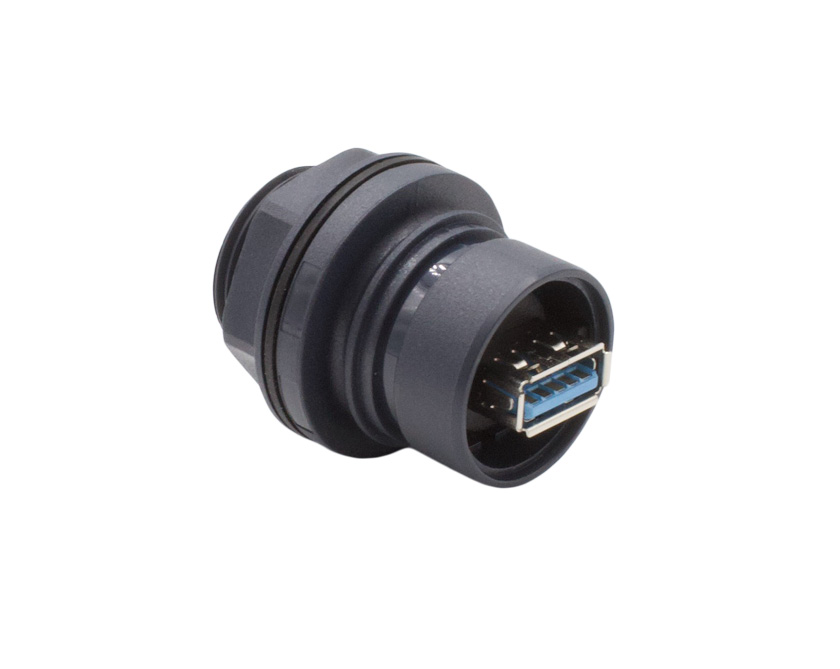 Bulgin Straight, Panel Mount, Socket- Single Port Type A to A USB 3.0 IP66, IP68, IP69K USB Connector