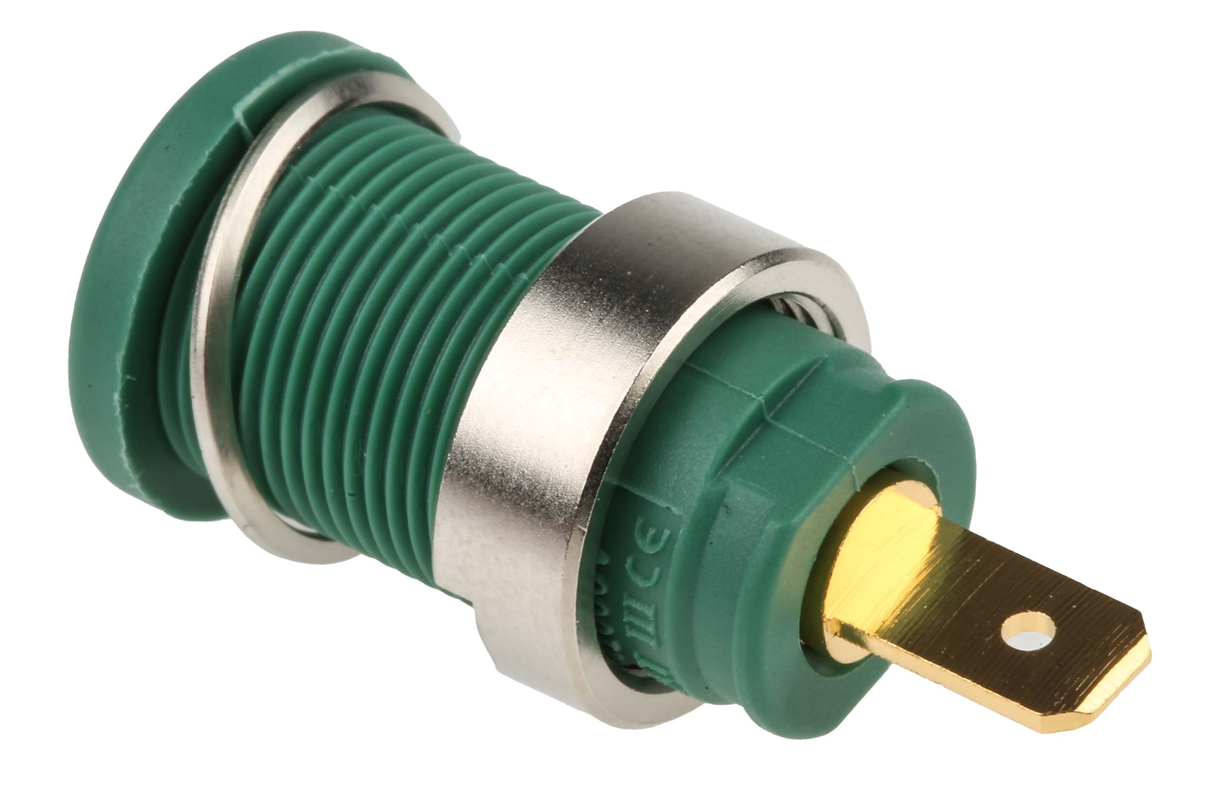 Hirschmann Test & Measurement Green Female Banana Socket, 4 mm Connector, Tab Termination, 25A, 1000V ac/dc, Gold
