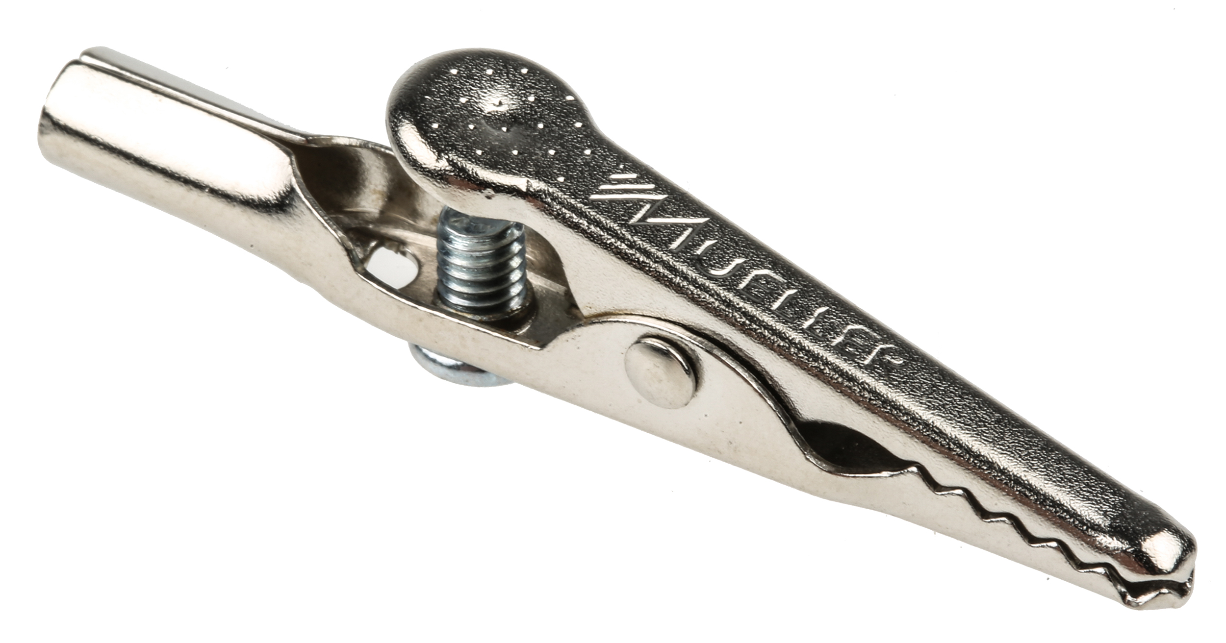 Mueller Electric Crocodile Clip 4 mm Connection, Nickel-Plated Steel Contact, 10A