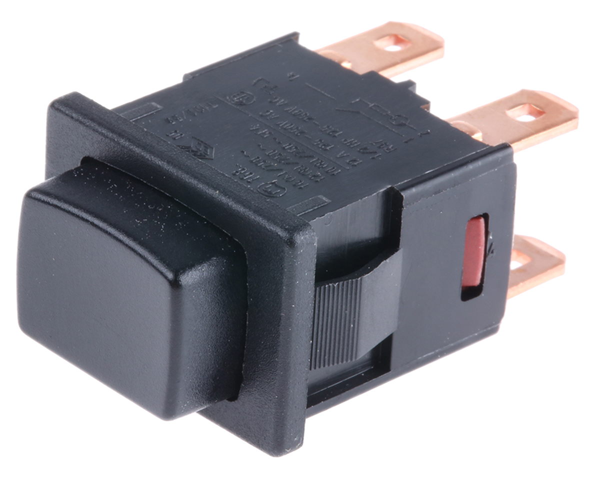 Marquardt Push Button Switch, Latching, Panel Mount, DPDT, 230V
