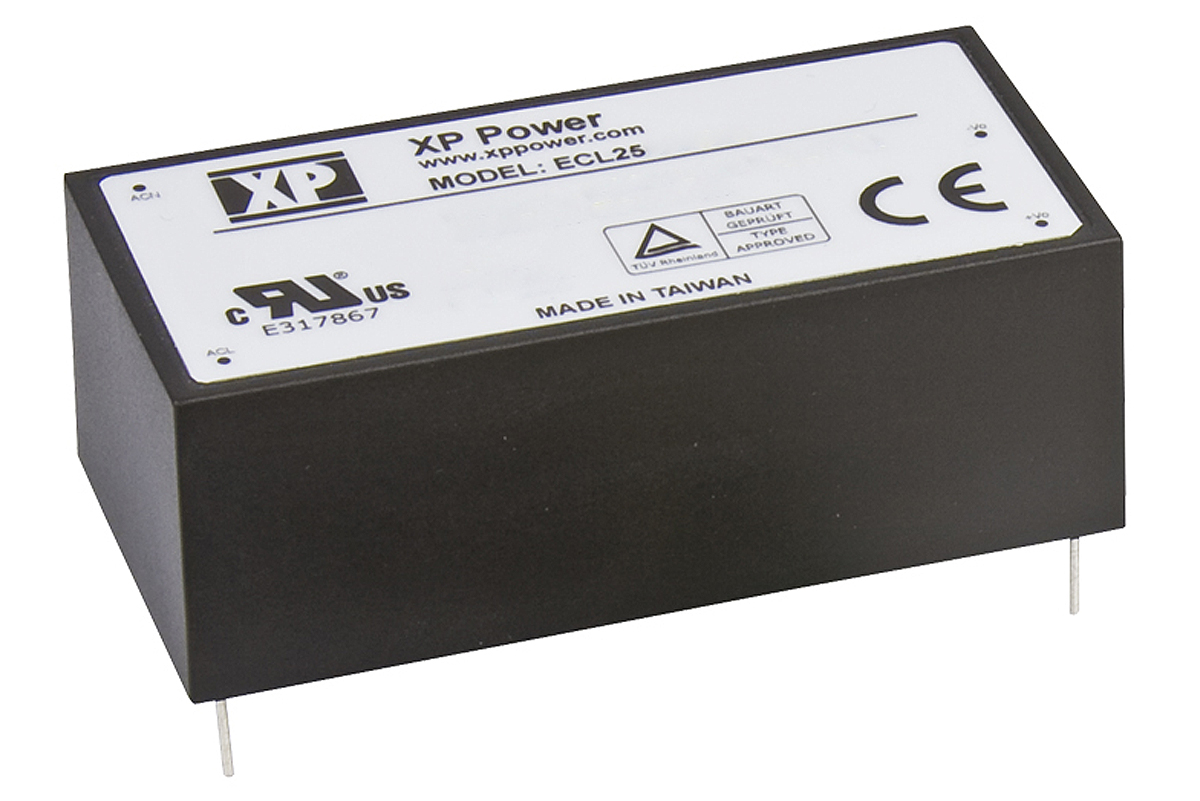 XP Power Switching Power Supply, ECL25US24-E, 24V dc, 1.05A, 25W, 1 Output, 120 → 370 V dc, 85 → 264 V ac