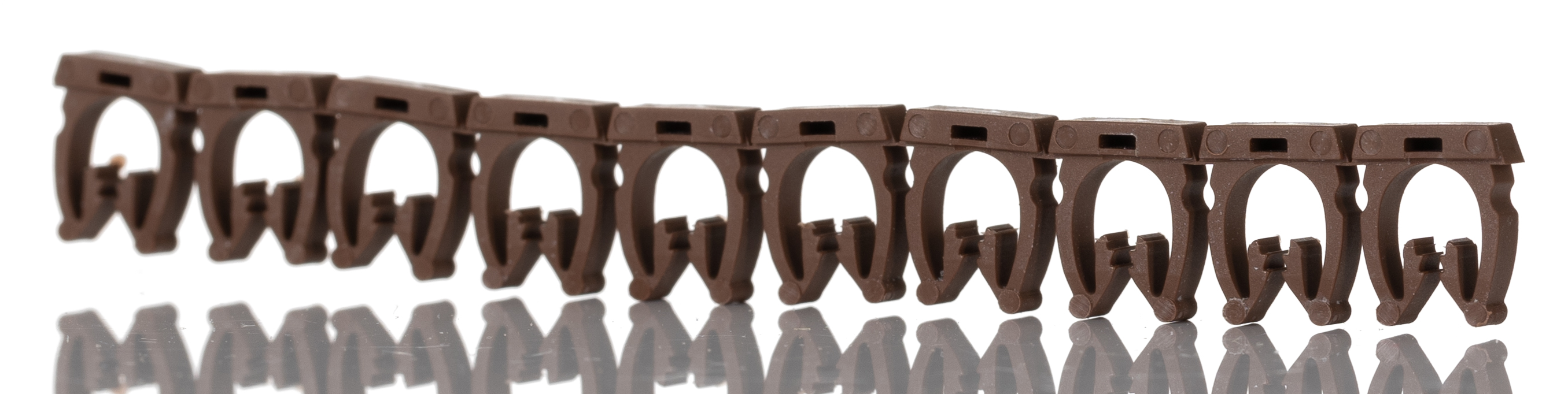 HellermannTyton WIC3 Snap On Cable Markers, Brown, Pre-printed "1", 4.3 → 5.3mm Cable, 561-03611 WIC3-1-PA66-BN