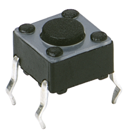 C & K IP40 Black Button Tactile Switch, SPST 50 mA 3.5 (Dia.)mm Surface Mount
