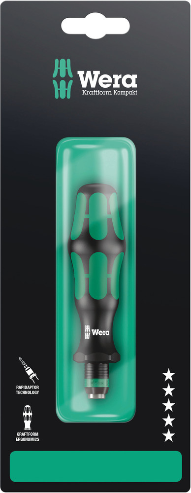 Wera Hexagon Bit Holder Screwdriver, 1/4 in Tip