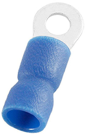 RS PRO Insulated Ring Terminal, M3.2 Stud Size, 1.5mm² to 2.5mm² Wire Size, Blue