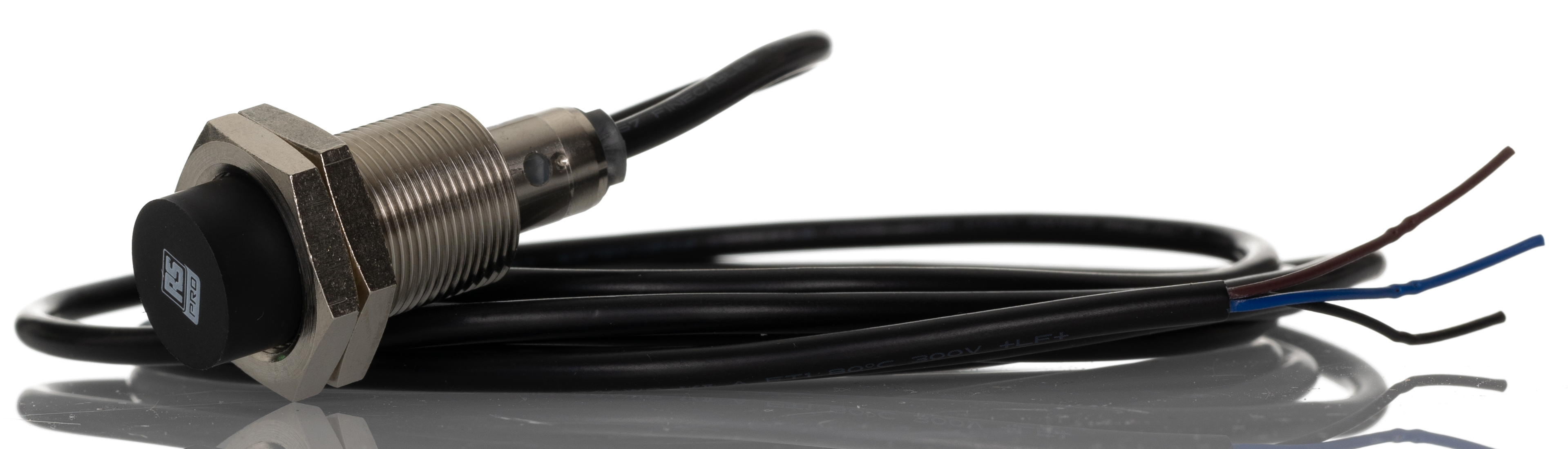 RS PRO Inductive Threaded Barrel Proximity Sensor, M18, 8 mm Detection, PNP NO, 10 → 30 V dc