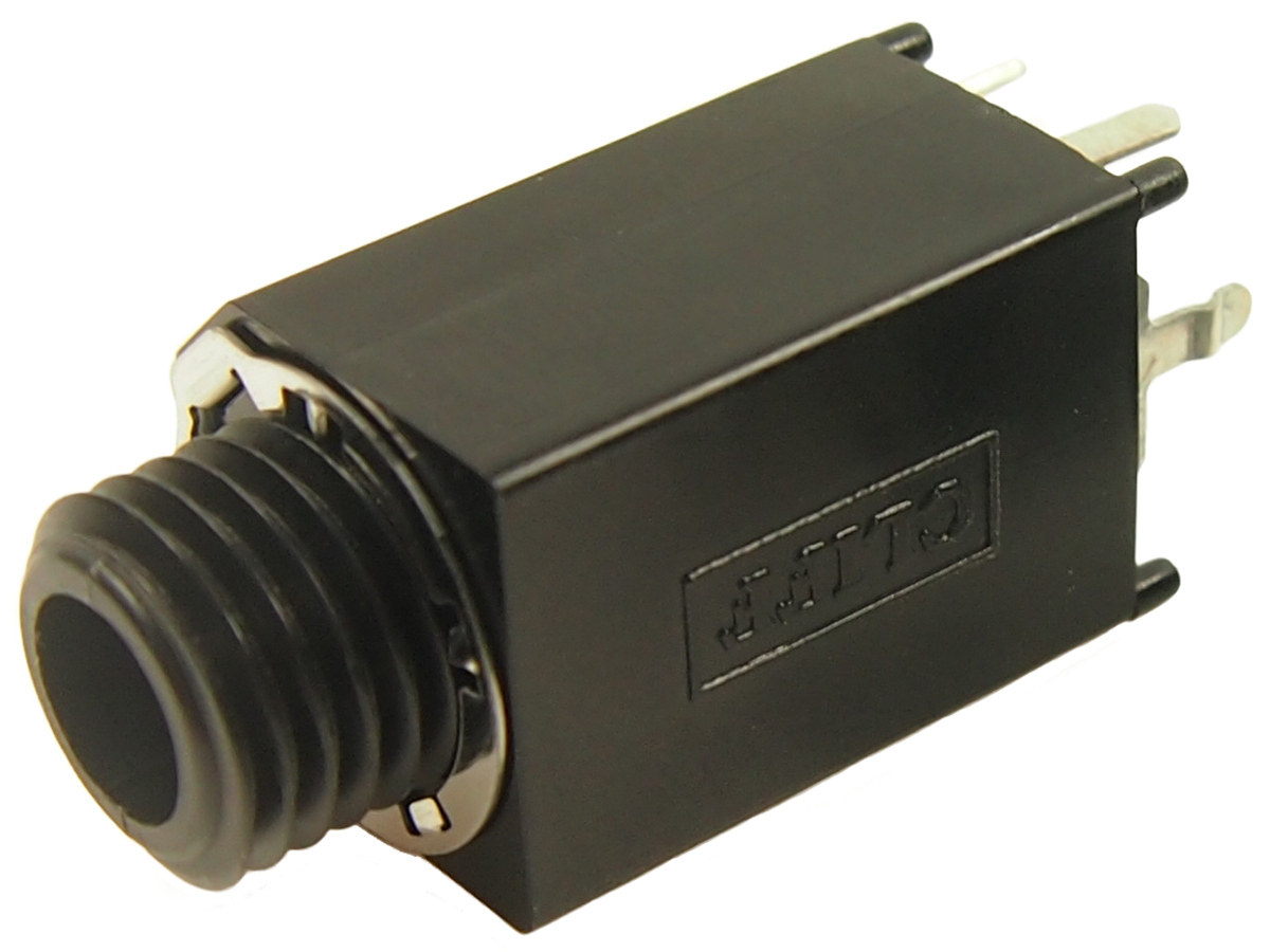 RS PRO Jack Connector 6.35 mm PCB Mount Stereo Socket, 3Pole 5A