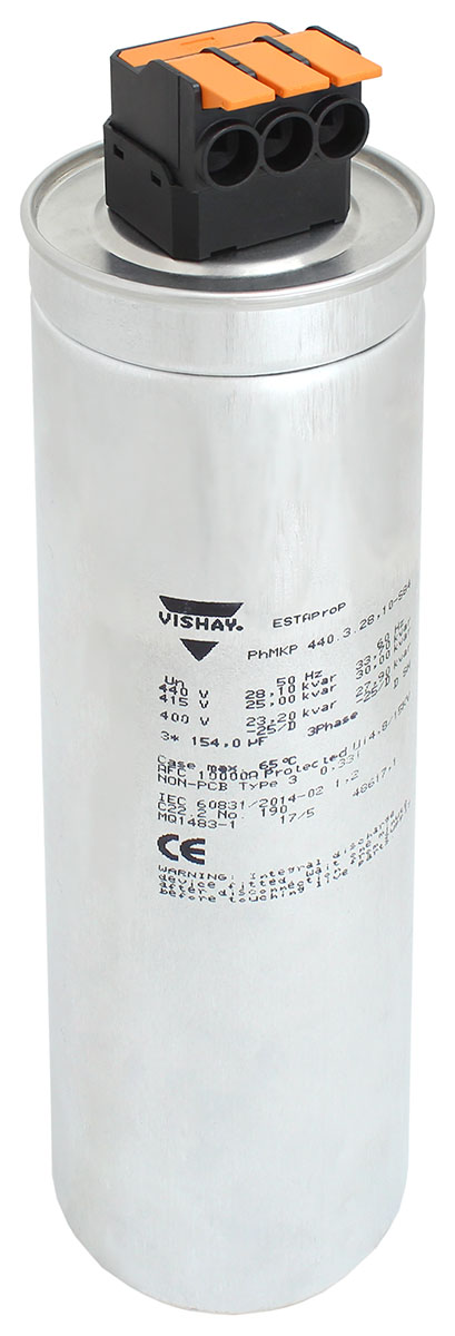 Vishay Power Factor Correction Capacitor (PFC) 3 x 165.8μF 25kvar 26.9kvar 3