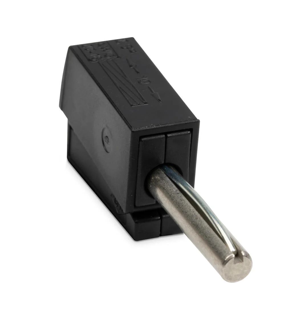 WAGO Black Male Banana Plug, 4 mm Connector, Cage Clamp Termination, 20A, 42V, Nickel Plating