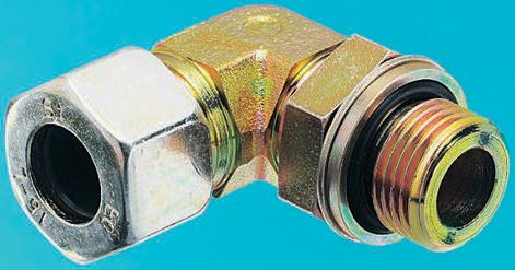 Parker Elbow 90° Tube to Port Male 24° DIN Cone to Male BSPP, WEE12LRCF