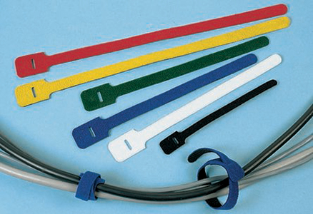 RS PRO Cable Tie, Hook and Loop, 225mm x 25 mm, White Nylon, Pk-10
