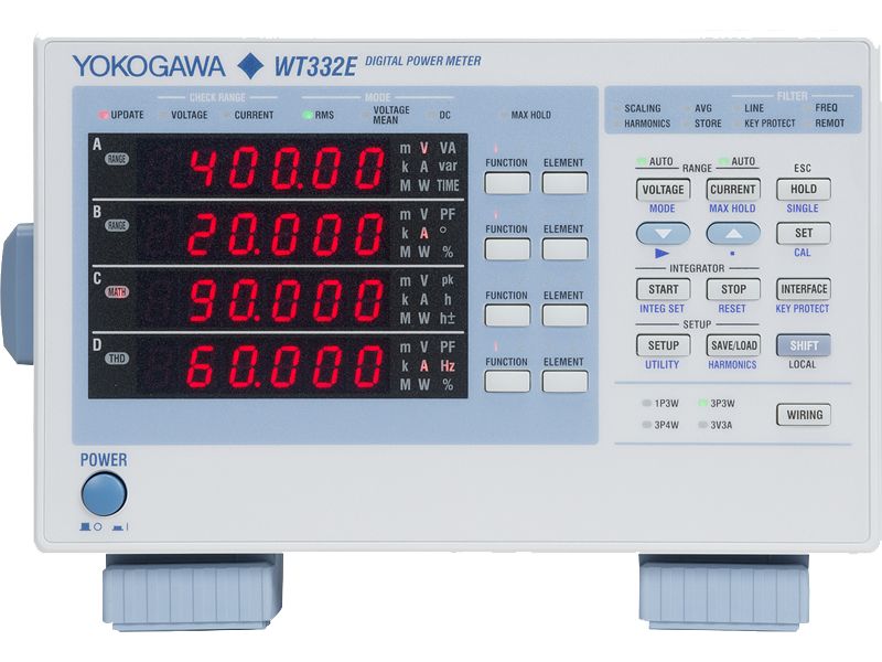 Yokogawa WT333E-Q-C1 Power Meter, 12kW max, 20A ac max, 20A dc max, 600V dc max