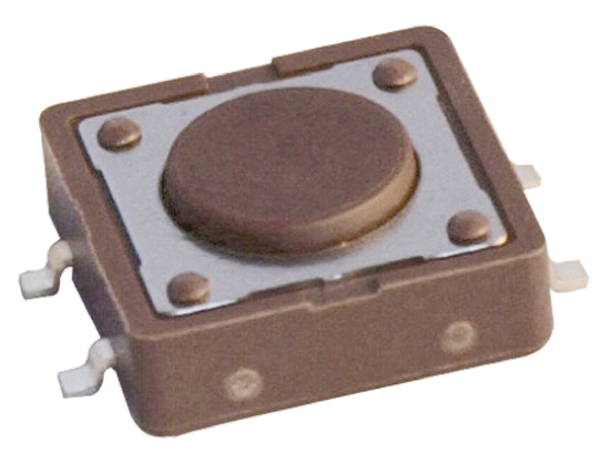 Apem Brown Cap Tactile Switch, SPST 50 mA @ 12 V dc 12mm Surface Mount