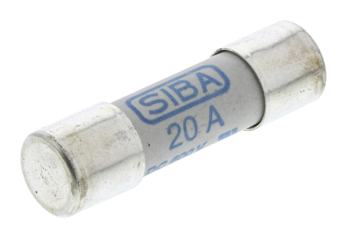 SIBA 20A Ceramic Cartridge Fuse, 10 x 38mm