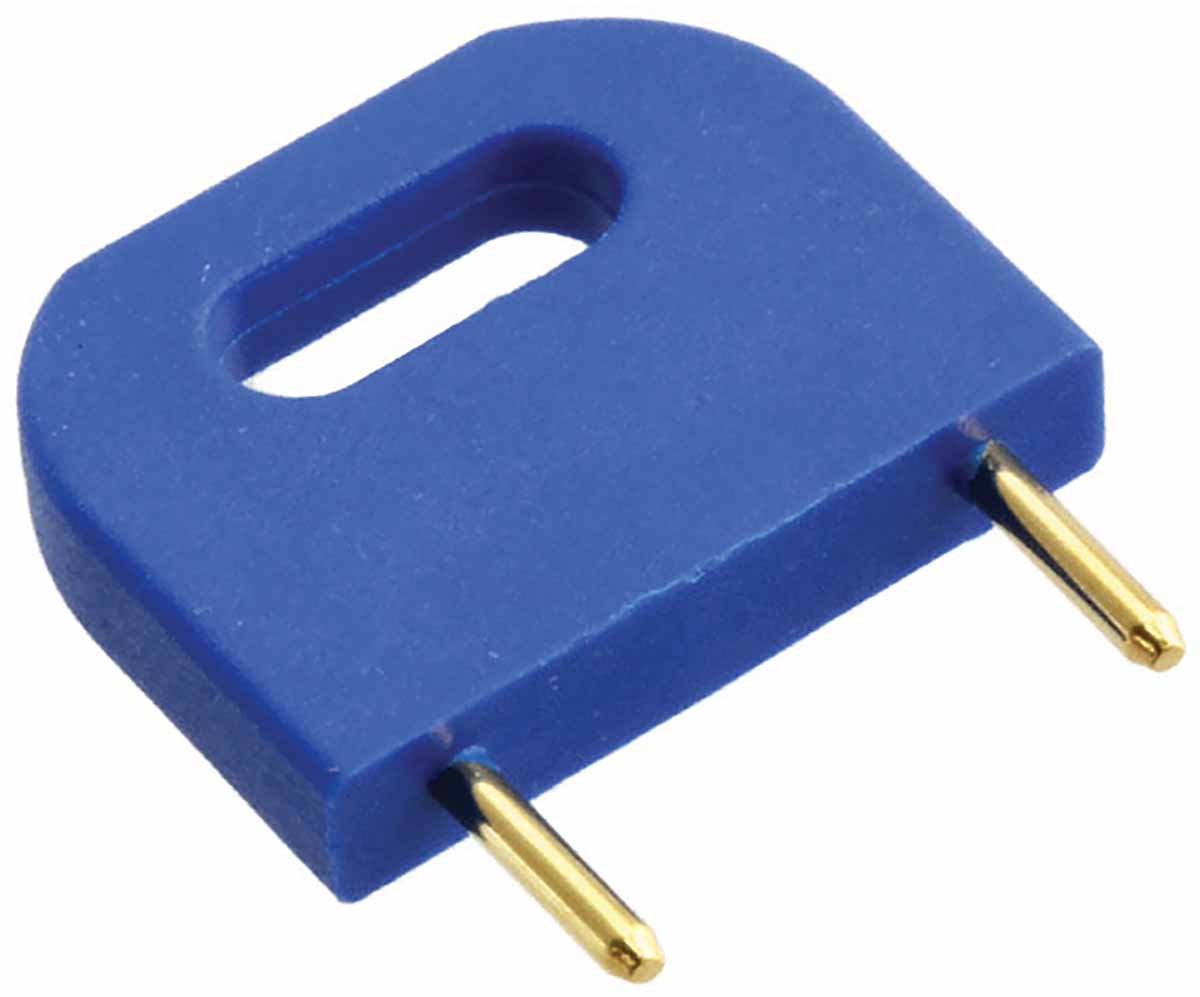 HARWIN Shorting Link Male Straight Blue Closed Top 2 Way 1 Row 10.16mm Pitch