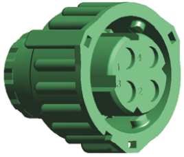 TE Connectivity Male Connector Housing, 4 Way