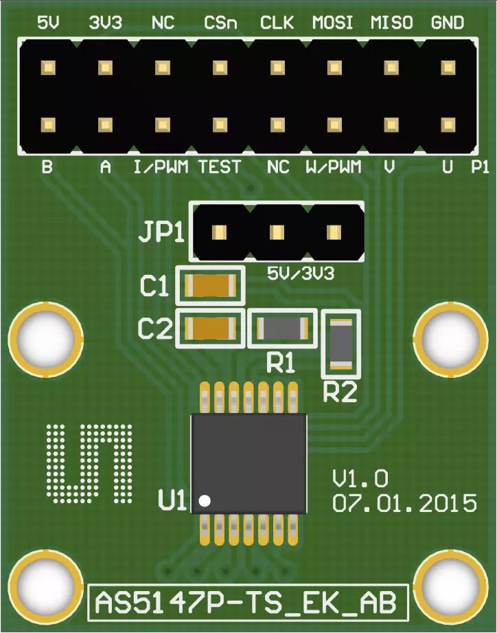 ams OSRAM AS5147P-TS_EK_AB Position Sensor Adapter Board for AS5147P AS5000