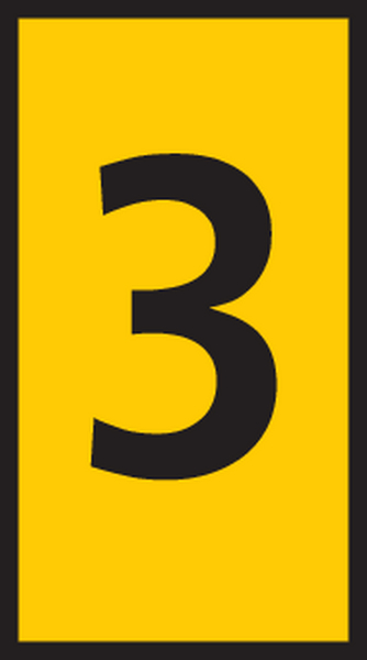 HellermannTyton WIC Snap On Cable Markers, Yellow, Pre-printed "3", 2 → 2.8mm Cable, for Cables and Wires,