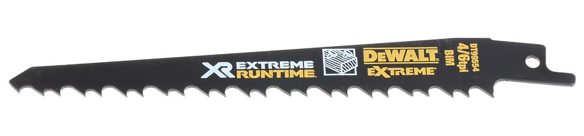 DeWALT, 4 → 6 Teeth Per Inch 152mm Cutting Length Reciprocating Saw Blade, Pack of 5
