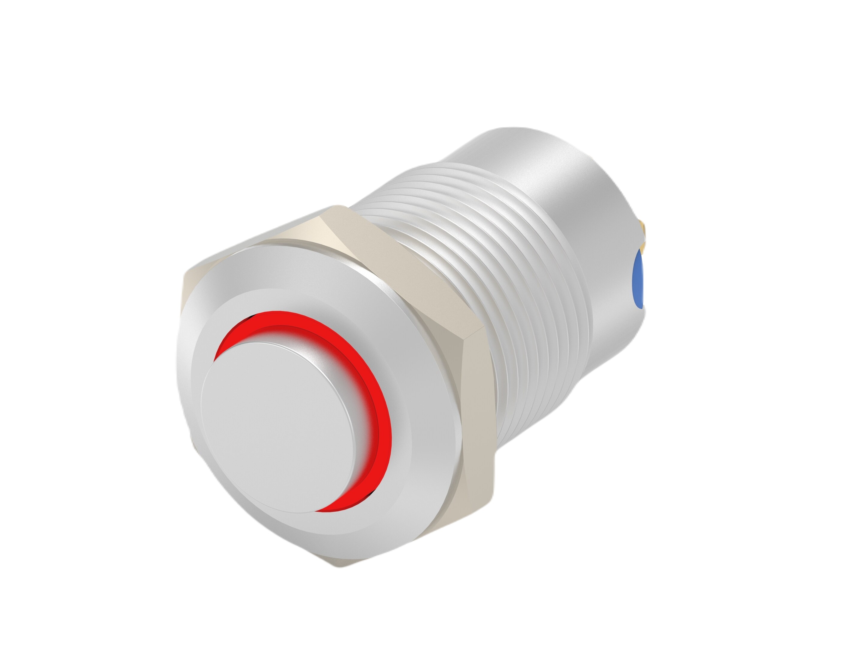 TE Connectivity AV12 Series Illuminated Push Button Switch, Momentary, Threaded, 9mm Cutout, SPST, Red LED, 24V, IP67