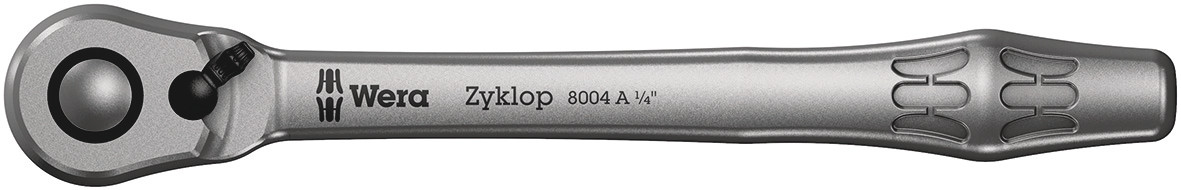 Wera Zyklop 1/4 in Square Ratchet with Ratchet Handle, 141 mm Overall