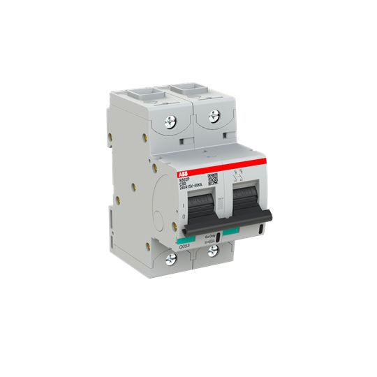 ABB High Performance S800N MCB, 2P, 80A Curve C, 400V AC, 36 kA Breaking Capacity