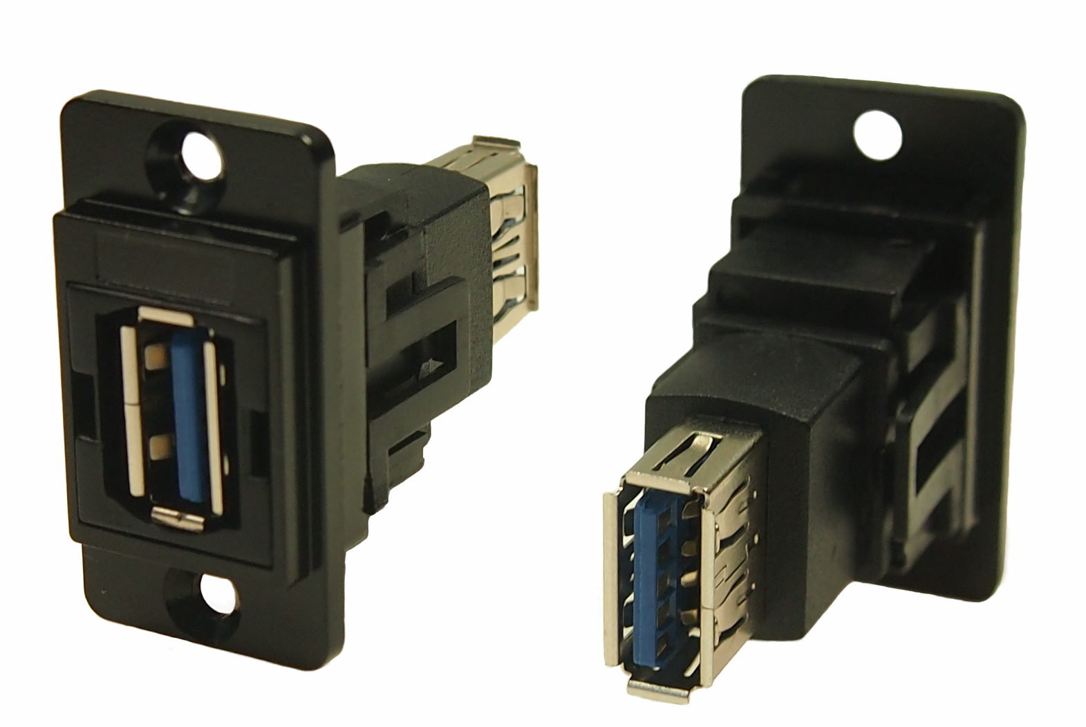 RS PRO Straight, Panel Mount, Socket to Socket- Dual Port Type A to A 3.0 USB Connector