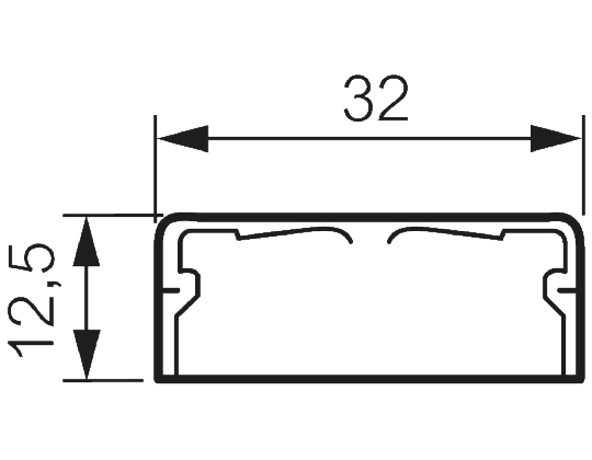 Legrand DLP White Mini Trunking - Closed Slot, W12.5 mm x D32mm, L2m, Plastic