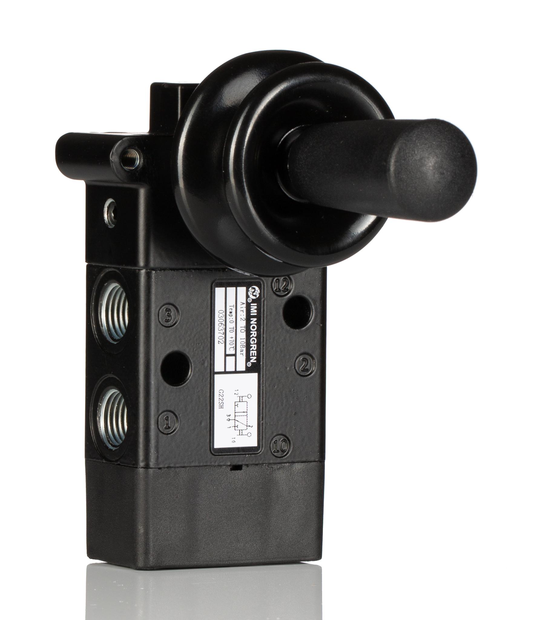 Norgren Lever 3/2 Pneumatic Manual Control Valve 03 Series, G 1/4, 1/4in, III B