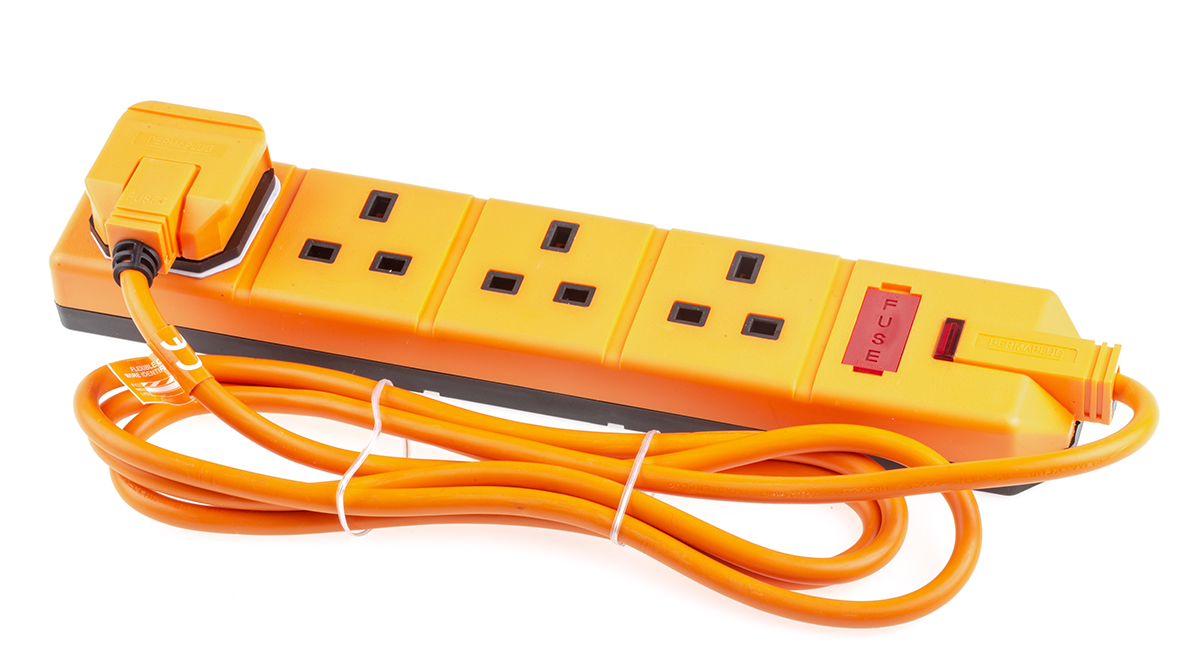 RS PRO 2m 4 Socket Type G - British Extension Lead