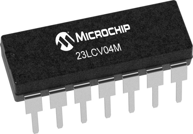 Microchip SRAM, 23LCV04M-I/P- 4Mbit