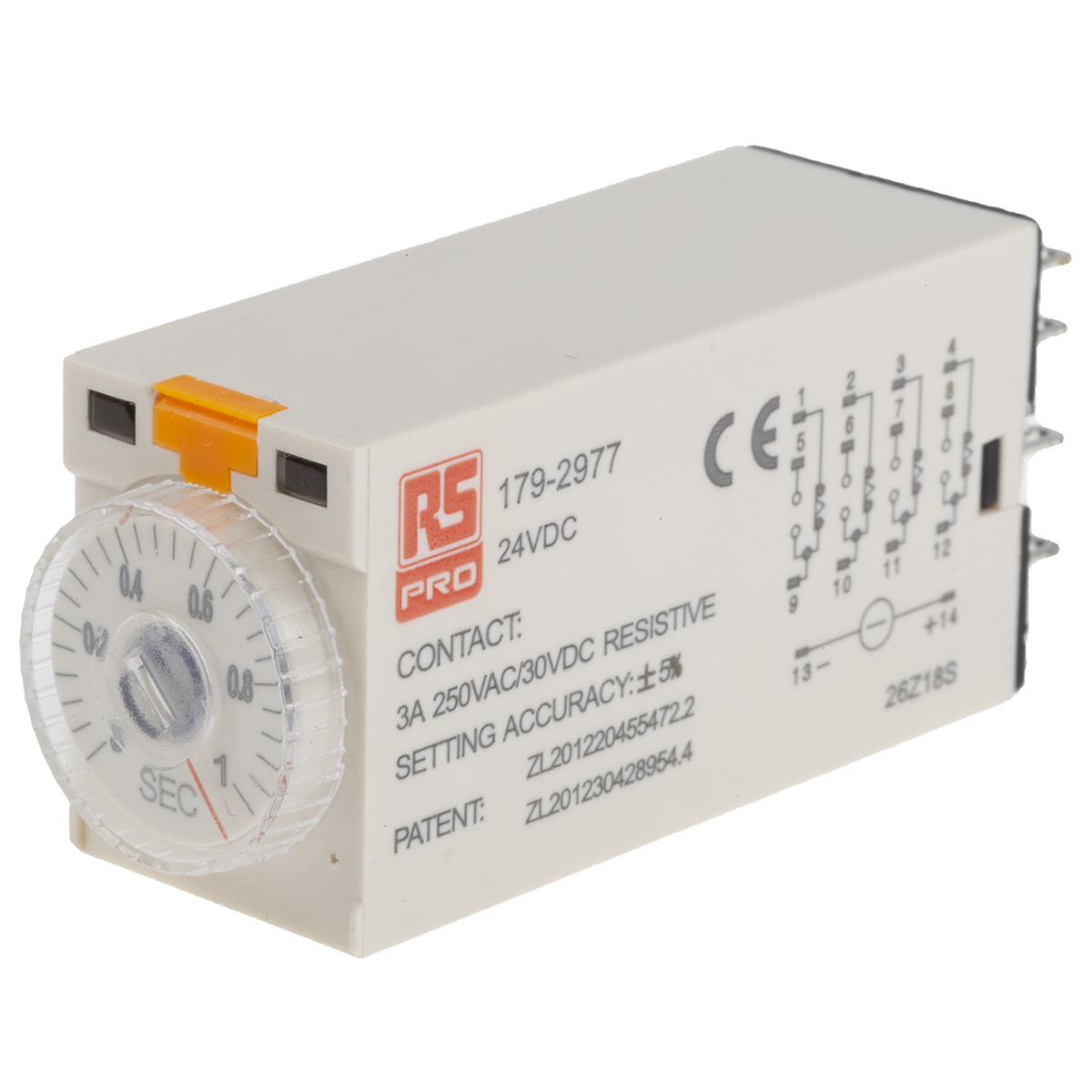 RS PRO Plug In Timer Relay, 24V dc, 4-Contact, 0.1 → 1s, 1-Function, 4PDT