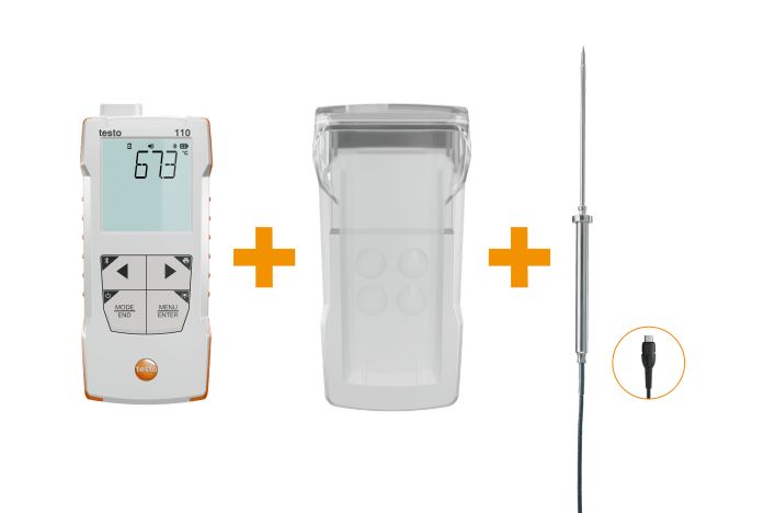 Testo TESTO 110 Surface Digital Thermometer for Temperature measurement Use, General Probe, 1 Input(s), +800°C Max, 0.3