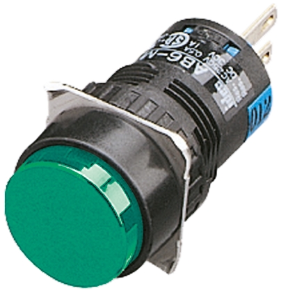 Idec Push Button Switch, Momentary, Panel Mount, 16.2mm Cutout, SPDT, 250V ac/dc, IP65