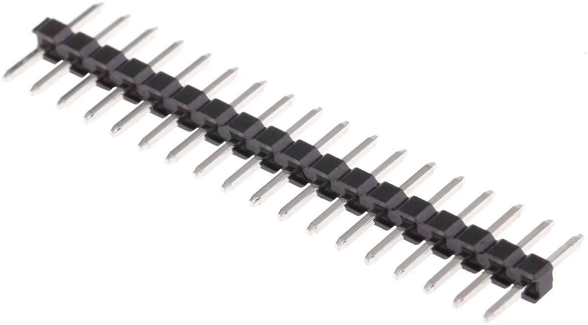 HARWIN M22 Series Straight Through Hole Pin Header, 18 Contact(s), 2 mm Pitch, 1 Row, Unshrouded