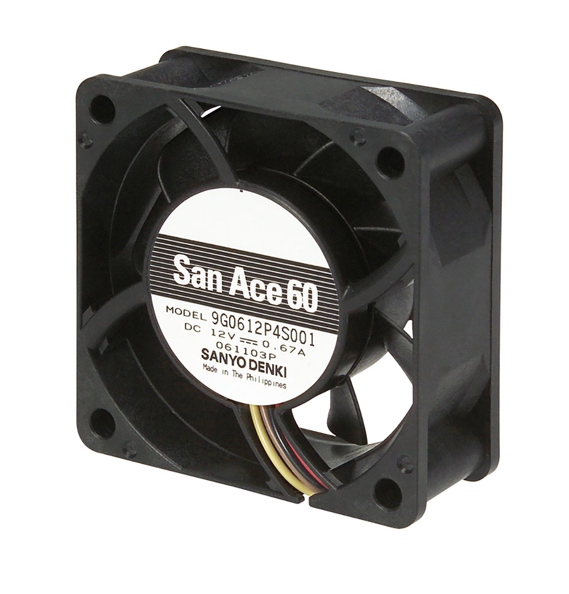 Sanyo Denki 9G Series Axial Fan, 48 V dc, DC Operation, 83.9m³/h, 8.64W, 180mA Max, 60 x 60 x 25mm