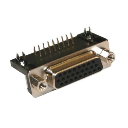 Norcomp 181 26 Way Right Angle Panel Mount D-sub Connector Plug, 2.28mm Pitch, with Boardlocks
